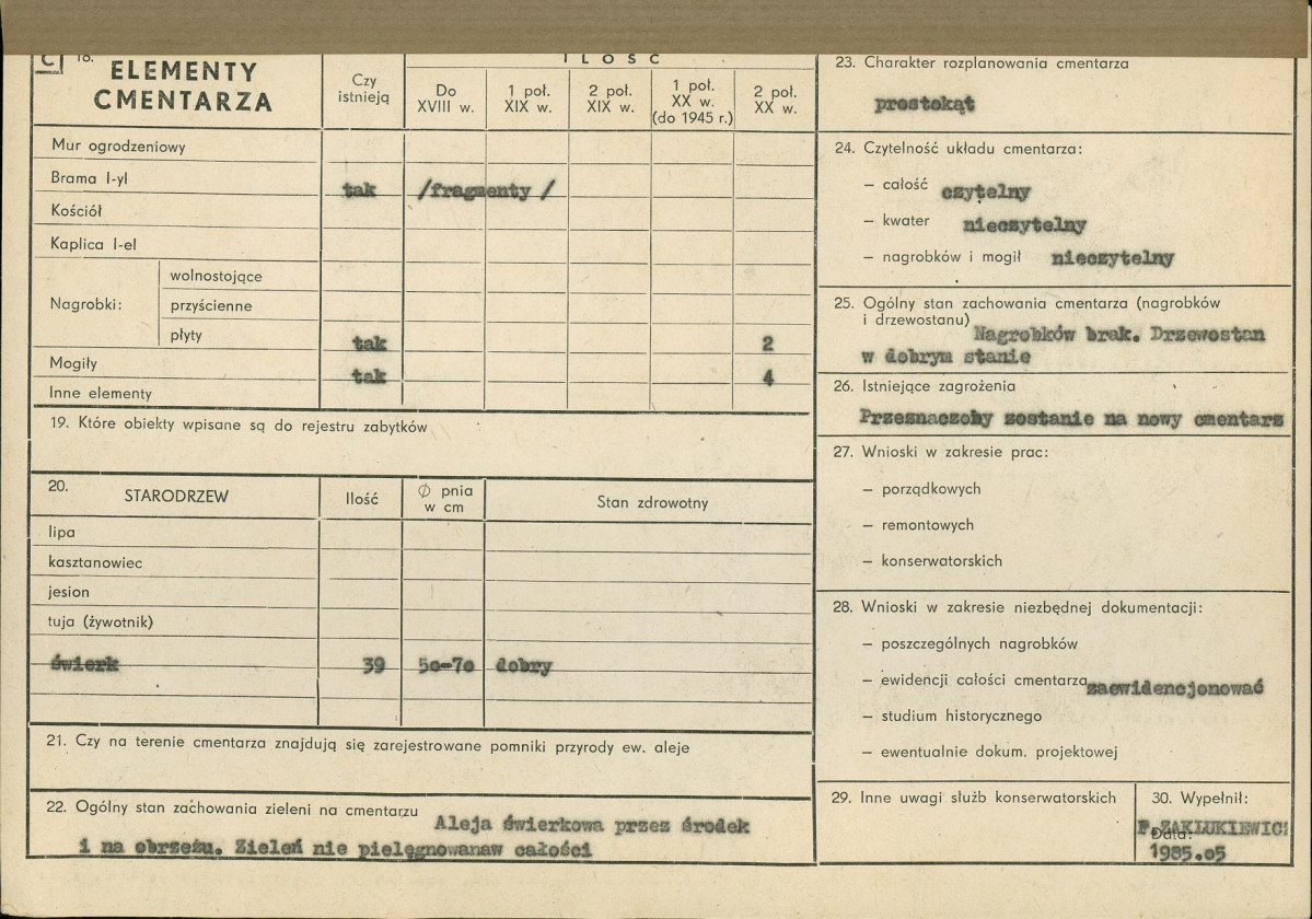 KC - Karta cmentarza, skan nr 2