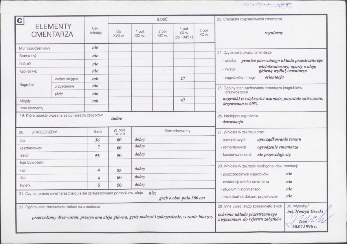 KC - Karta cmentarza, skan nr 2