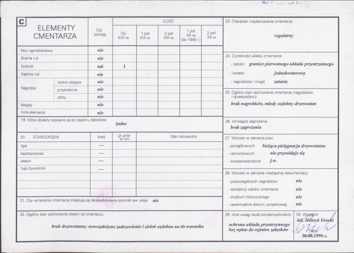 KC - Karta cmentarza, skan nr 2