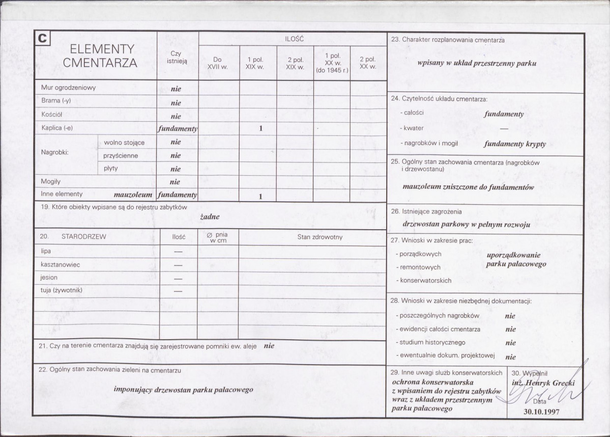 KC - Karta cmentarza, skan nr 2