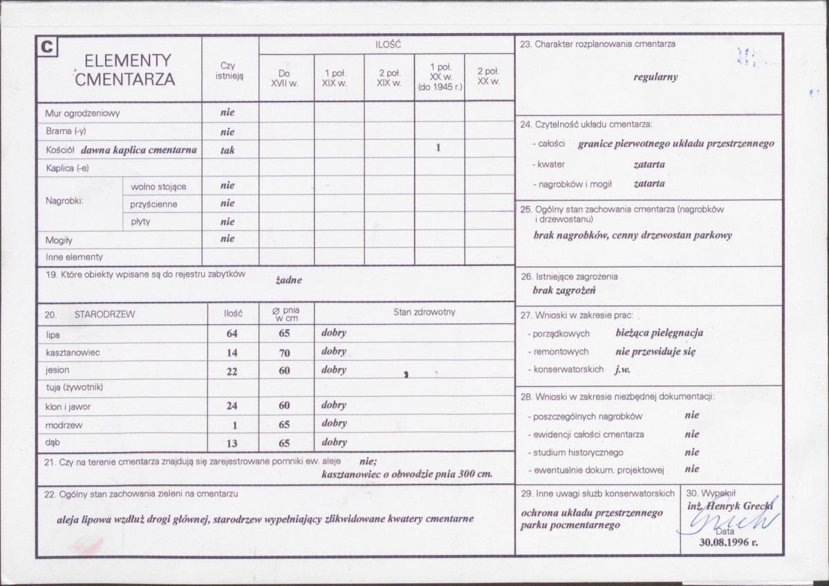 KC - Karta cmentarza, skan nr 2