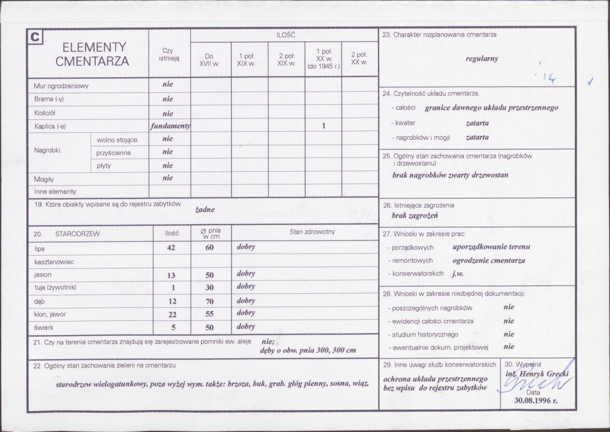 KC - Karta cmentarza, skan nr 2