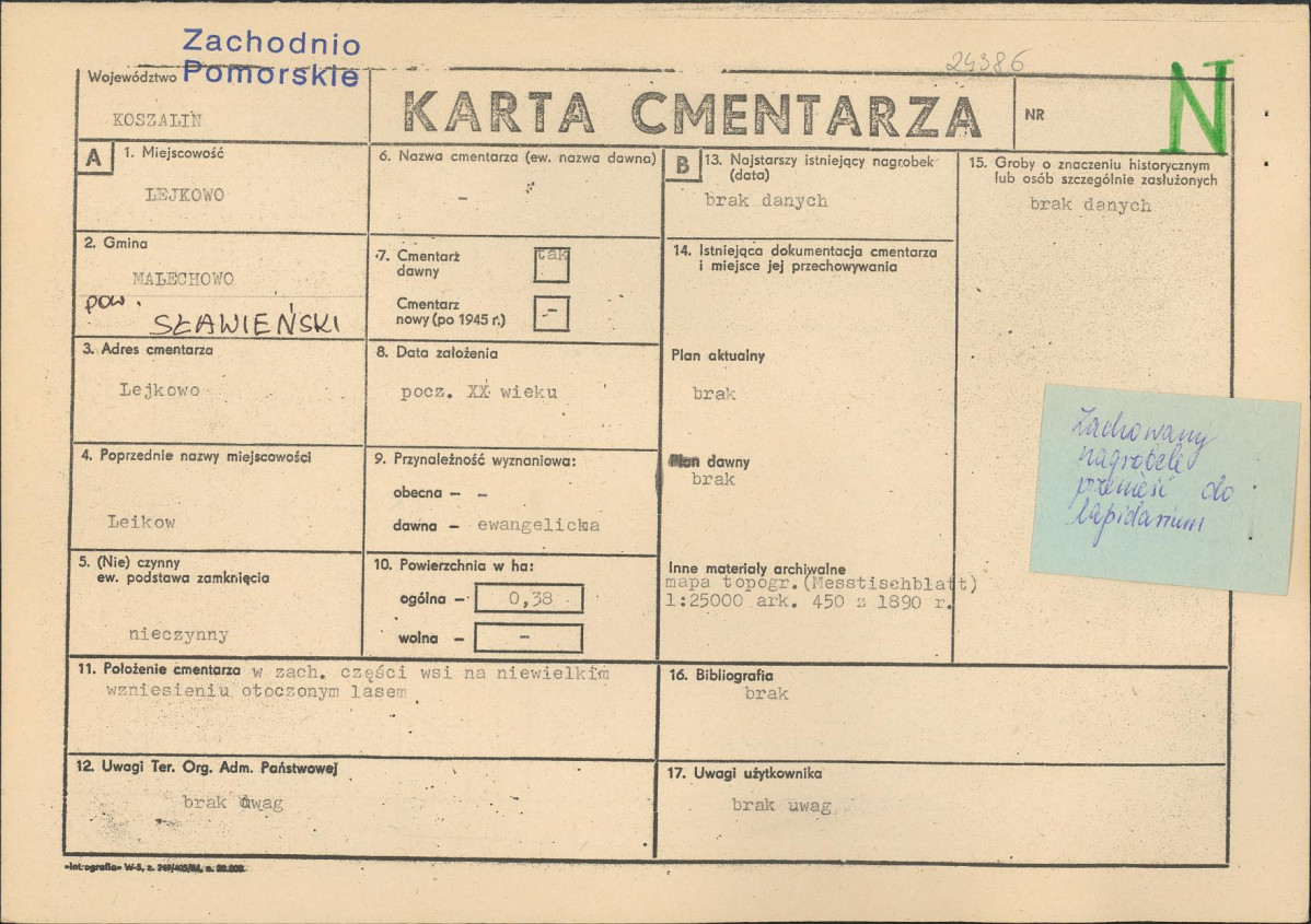 Karta cmentarza, skan nr 1