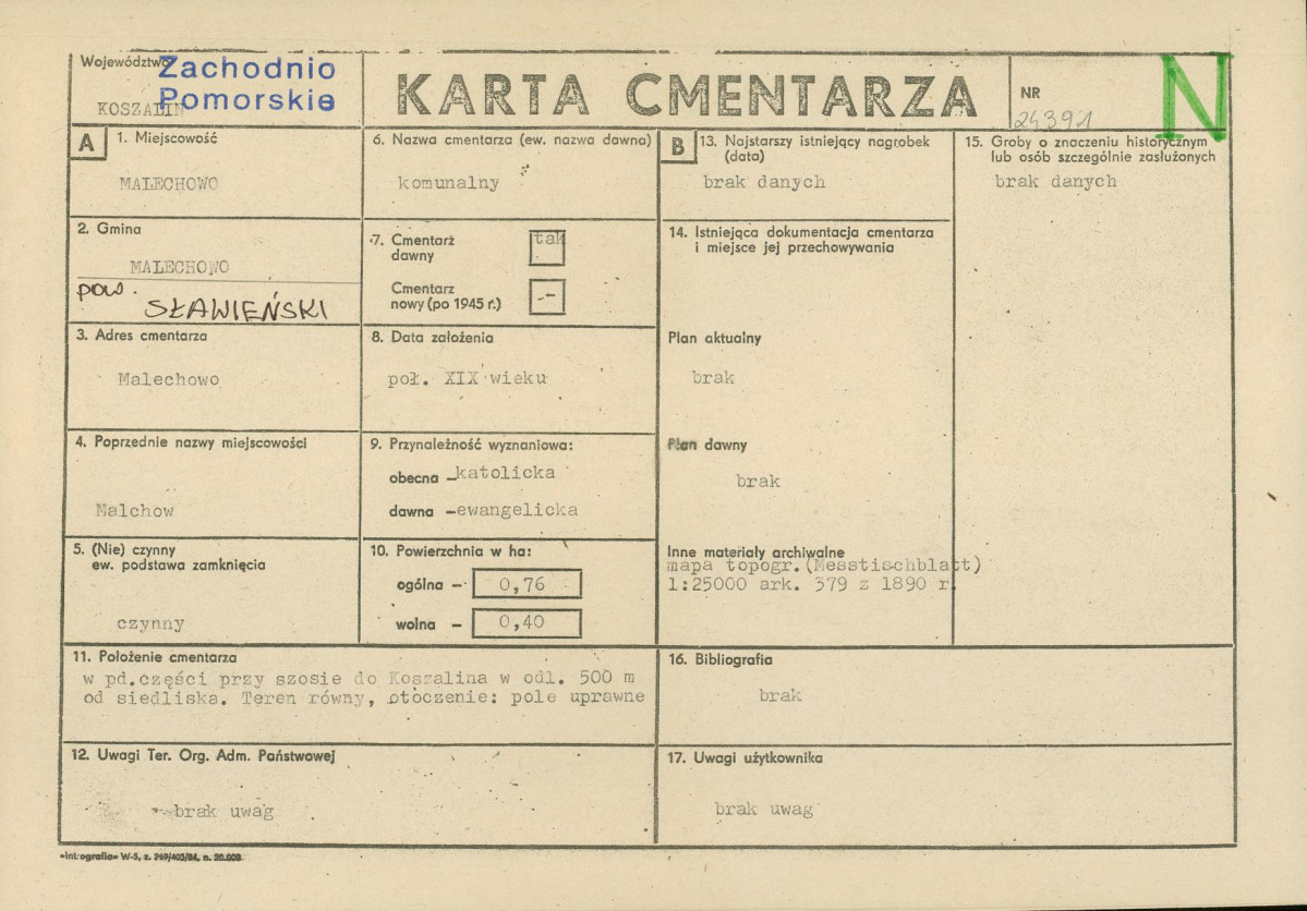 Karta cmentarza, skan nr 1