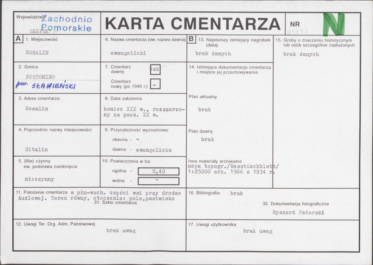 Karta cmentarza, skan nr 1