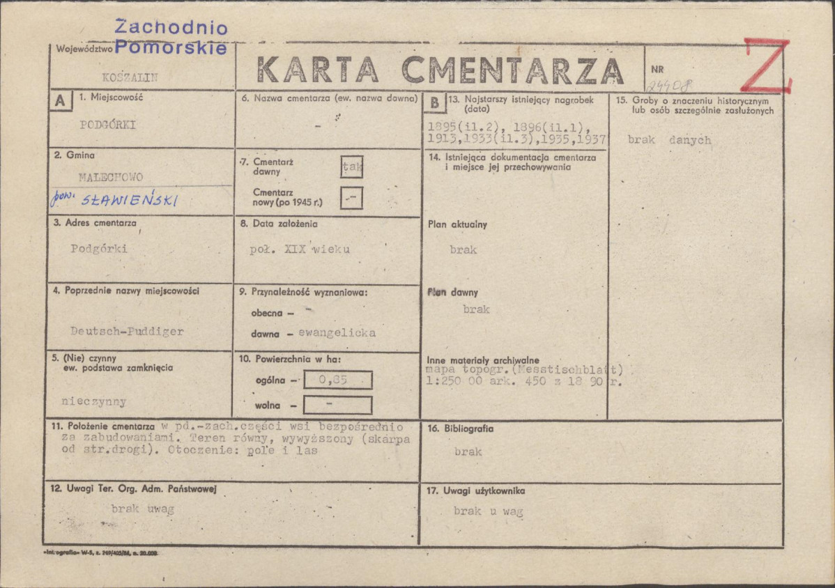 Karta cmentarza, skan nr 1