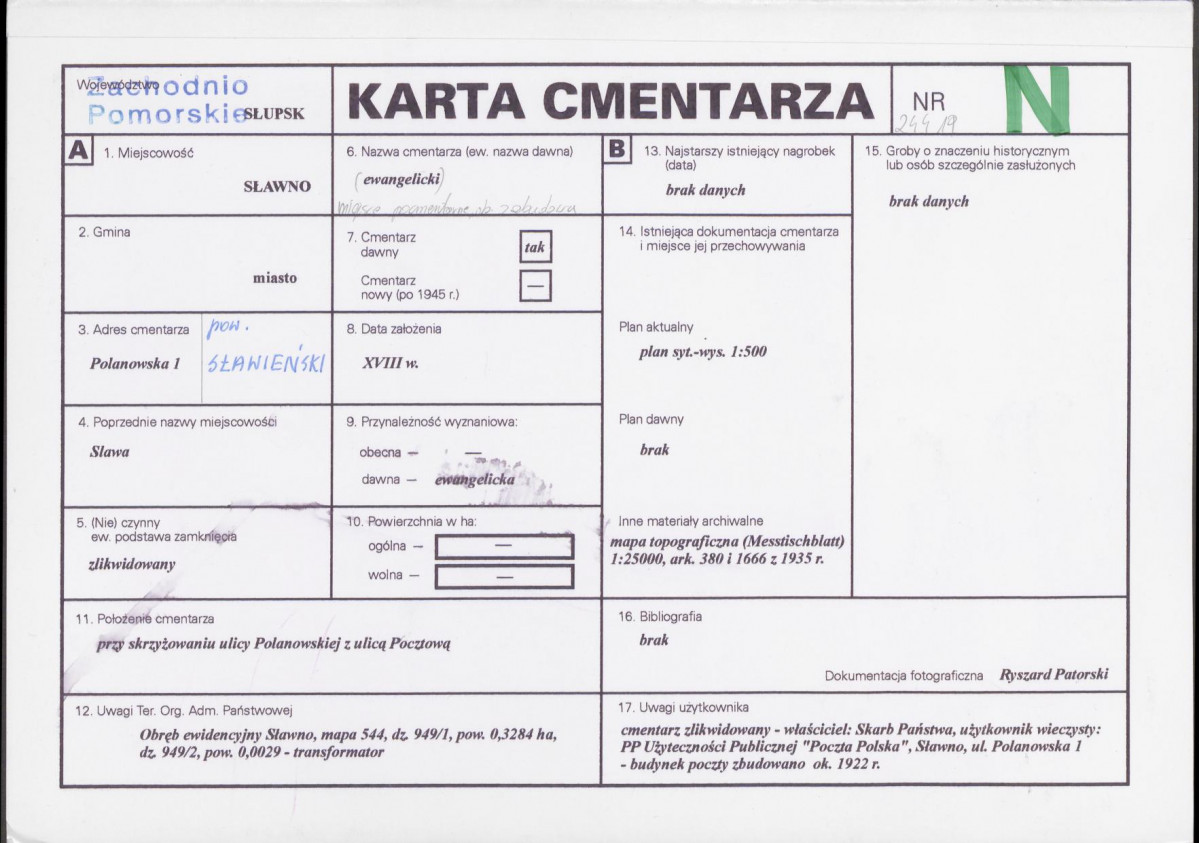 Karta cmentarza, skan nr 1