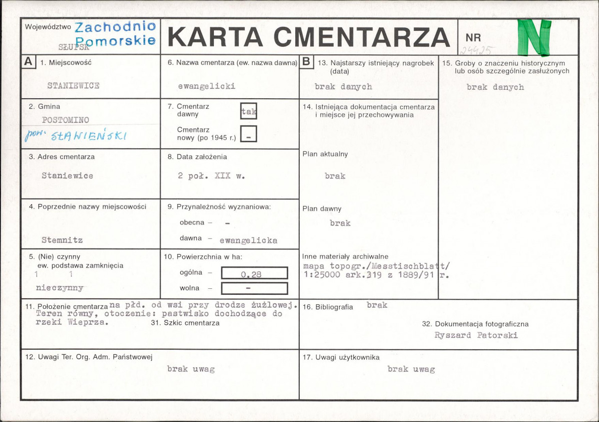 Karta cmentarza, skan nr 1