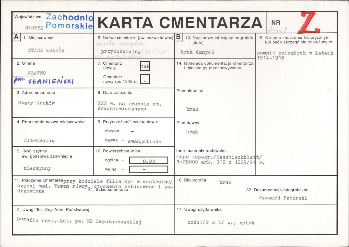 Karta cmentarza, skan nr 1