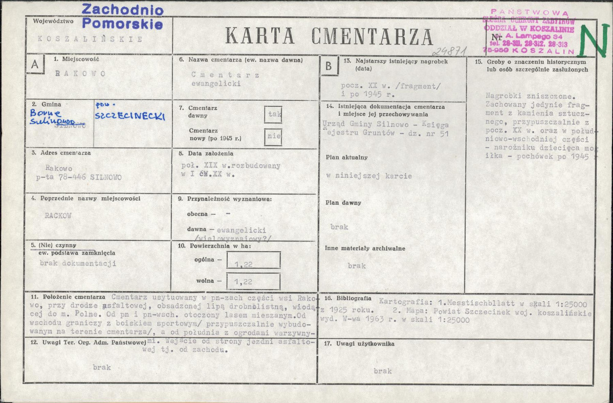 KC - Karta cmentarza, skan nr 1