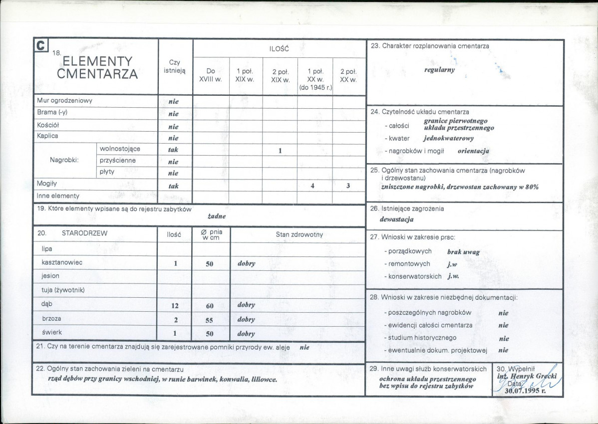 KC - Karta cmentarza, skan nr 2