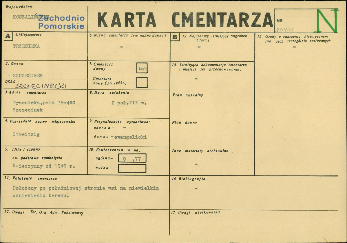 KC - Karta cmentarza, skan nr 1