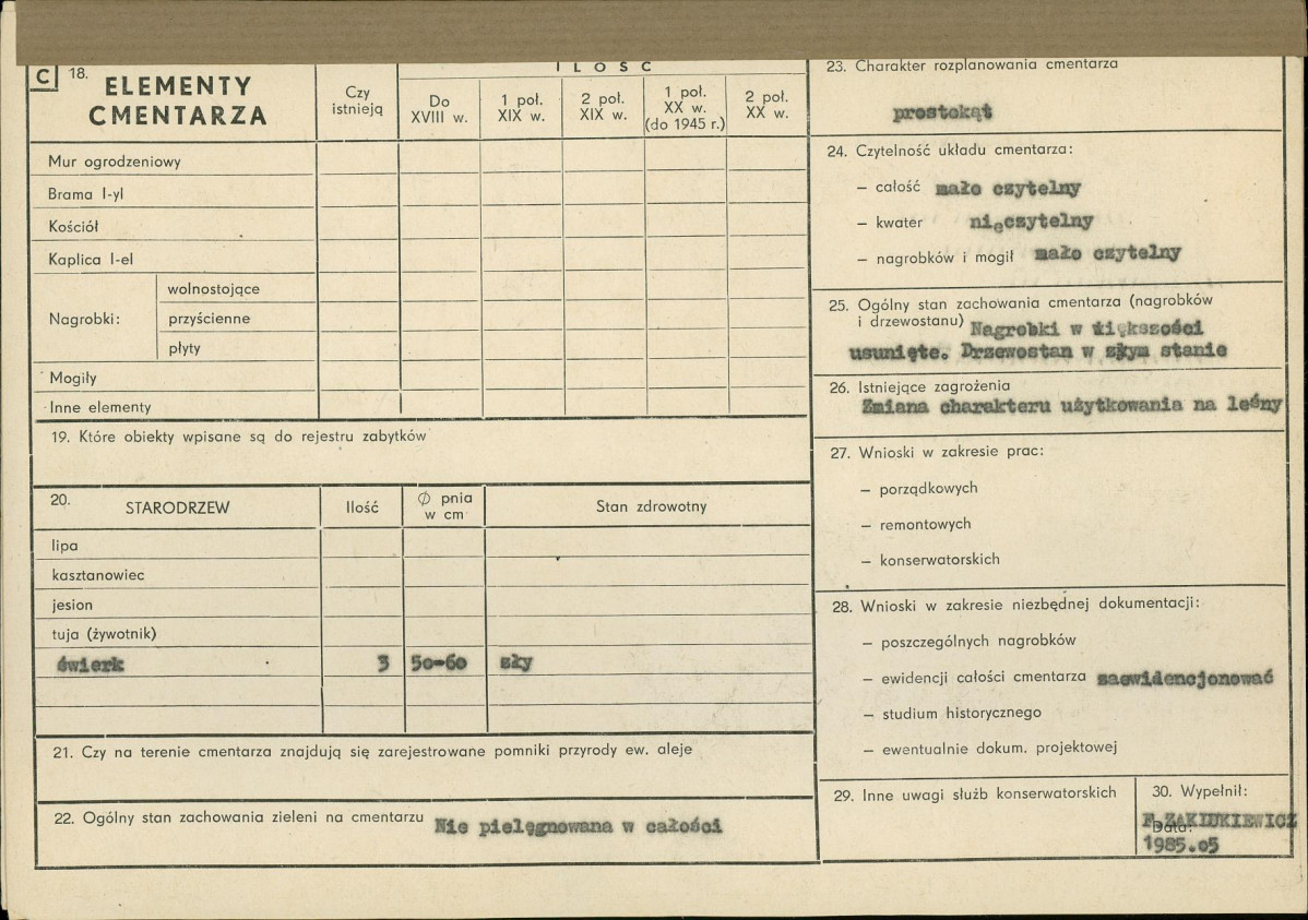 KC - Karta cmentarza, skan nr 2