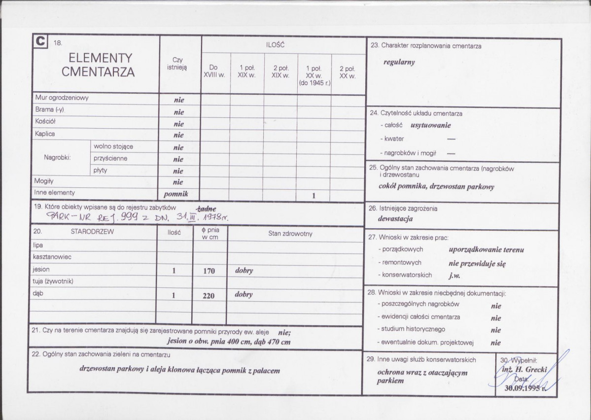 KC - Karta cmentarza, skan nr 2