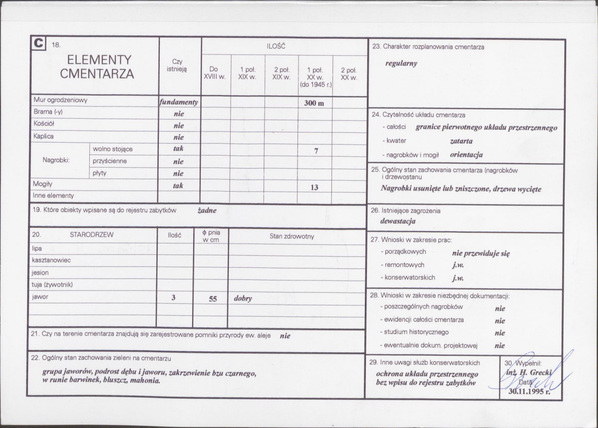 KC - Karta cmentarza, skan nr 2