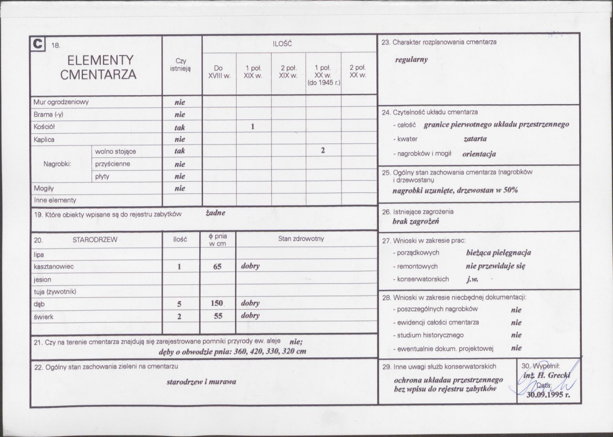 KC - Karta cmentarza, skan nr 2
