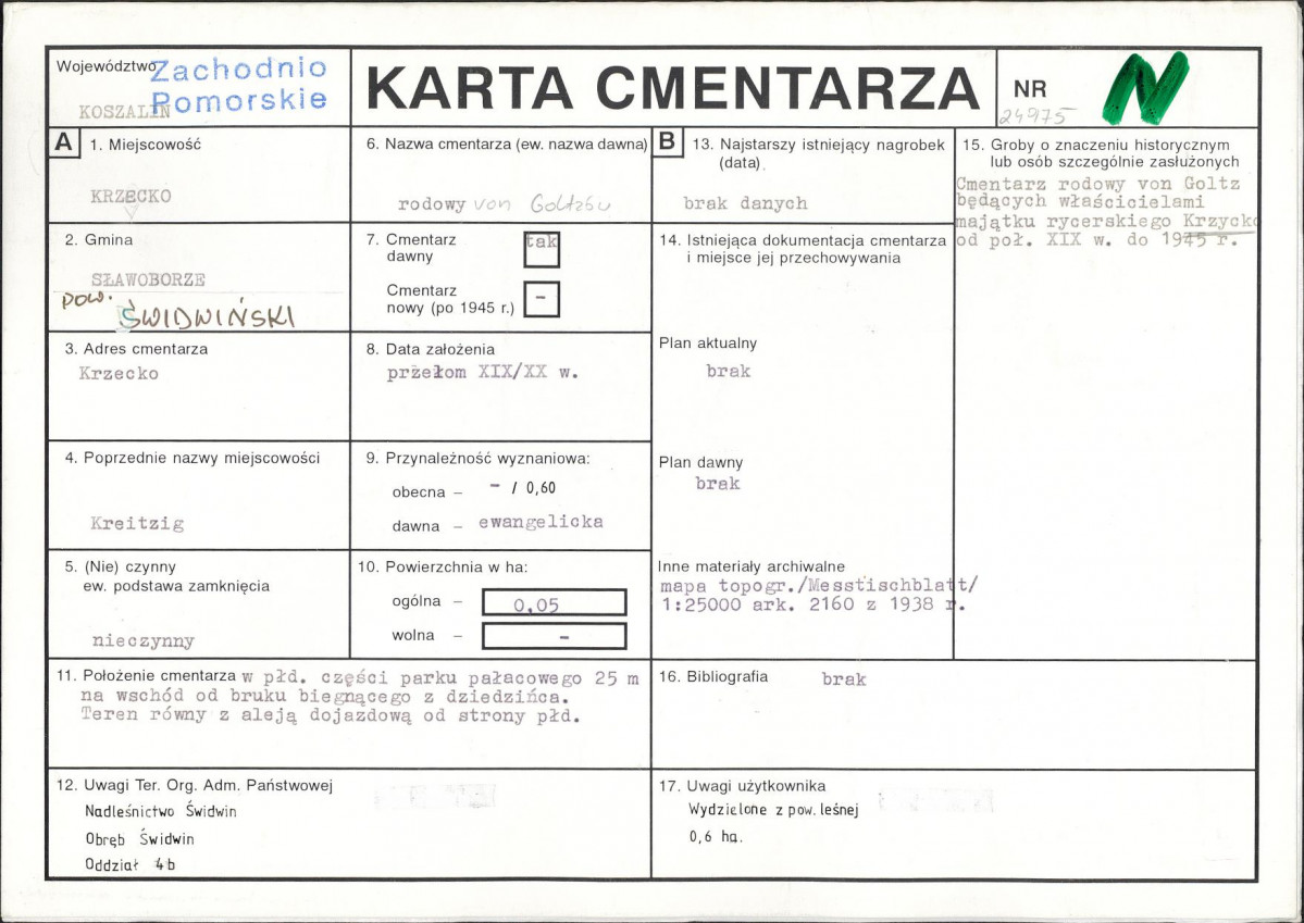 KC - Karta cmentarza, skan nr 1
