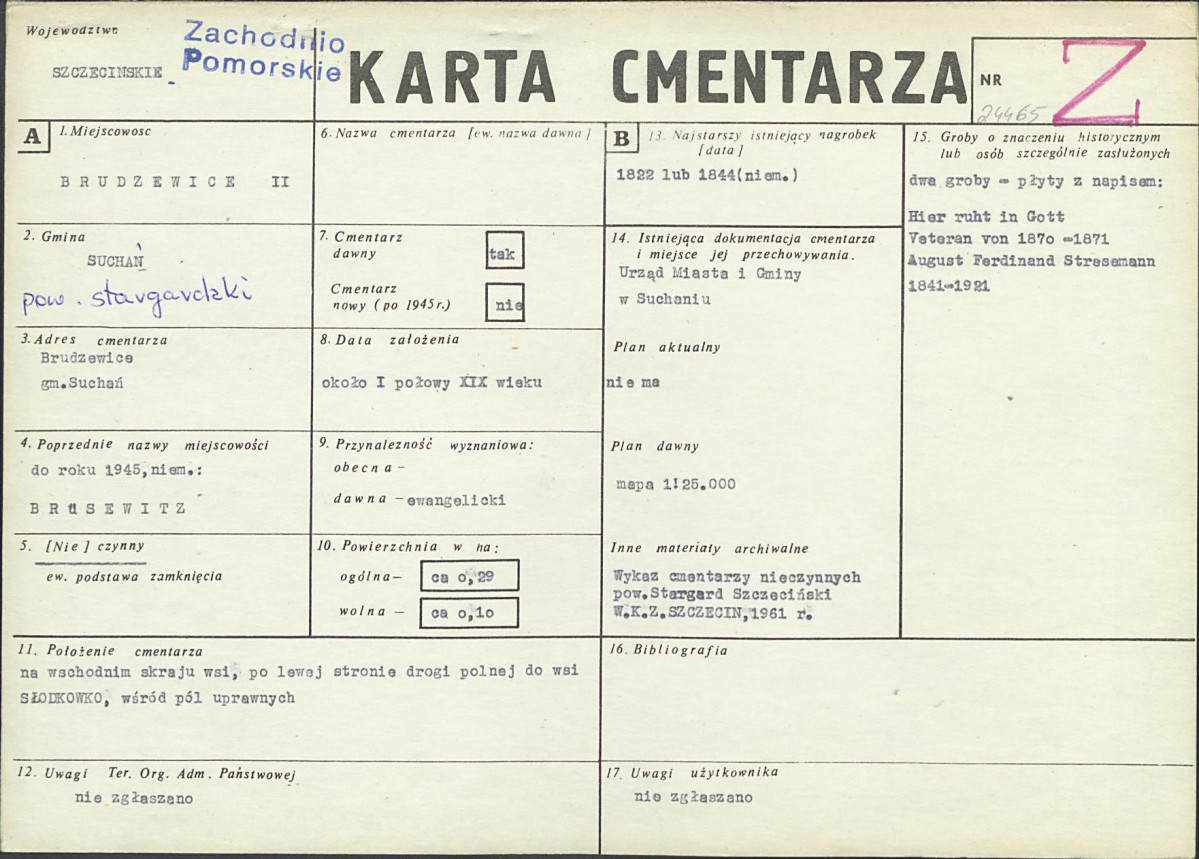 KC - Karta cmentarza, skan nr 1