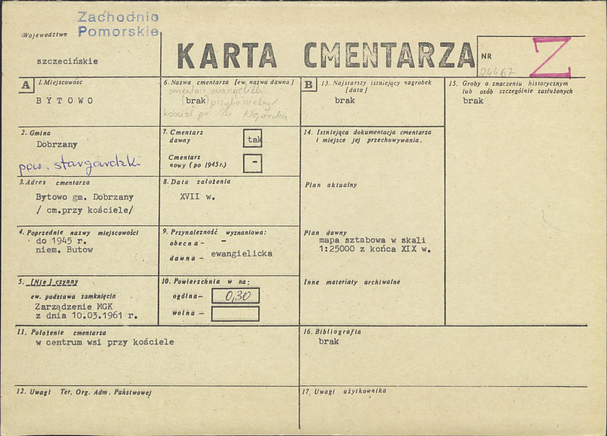 KC - Karta cmentarza, skan nr 1