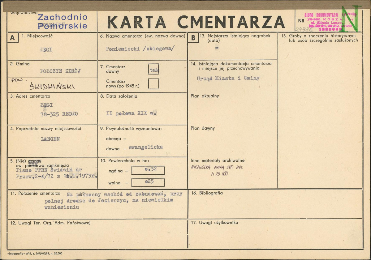 KC - Karta cmentarza, skan nr 1