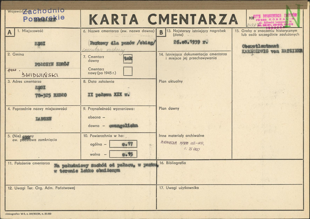 KC - Karta cmentarza, skan nr 1