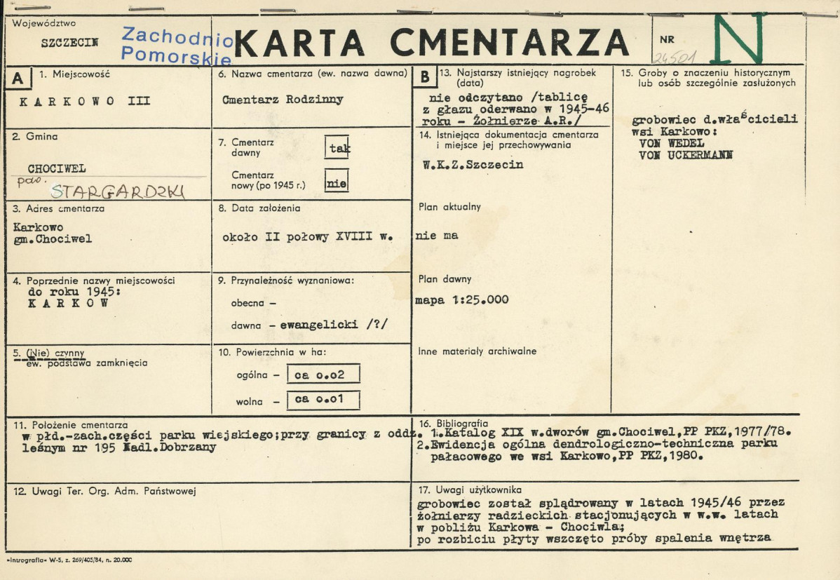KC - Karta cmentarza, skan nr 1