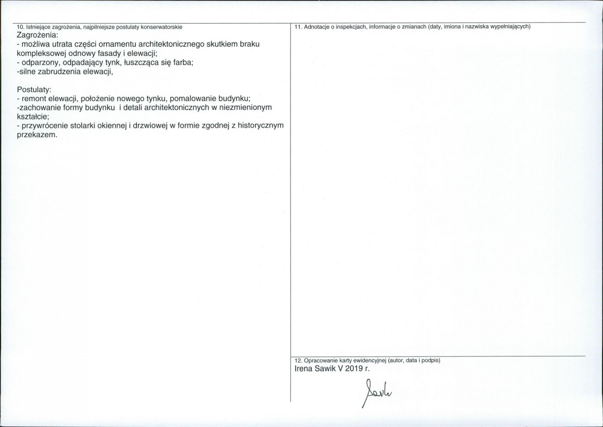 Karta obiektu niewpisanego do rejestru, skan nr 2