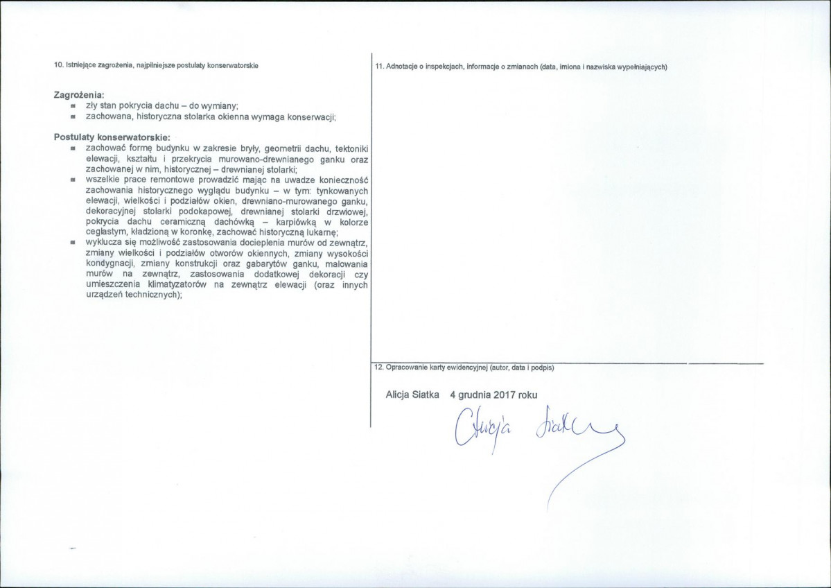 Karta obiektu niewpisanego do rejestru, skan nr 2