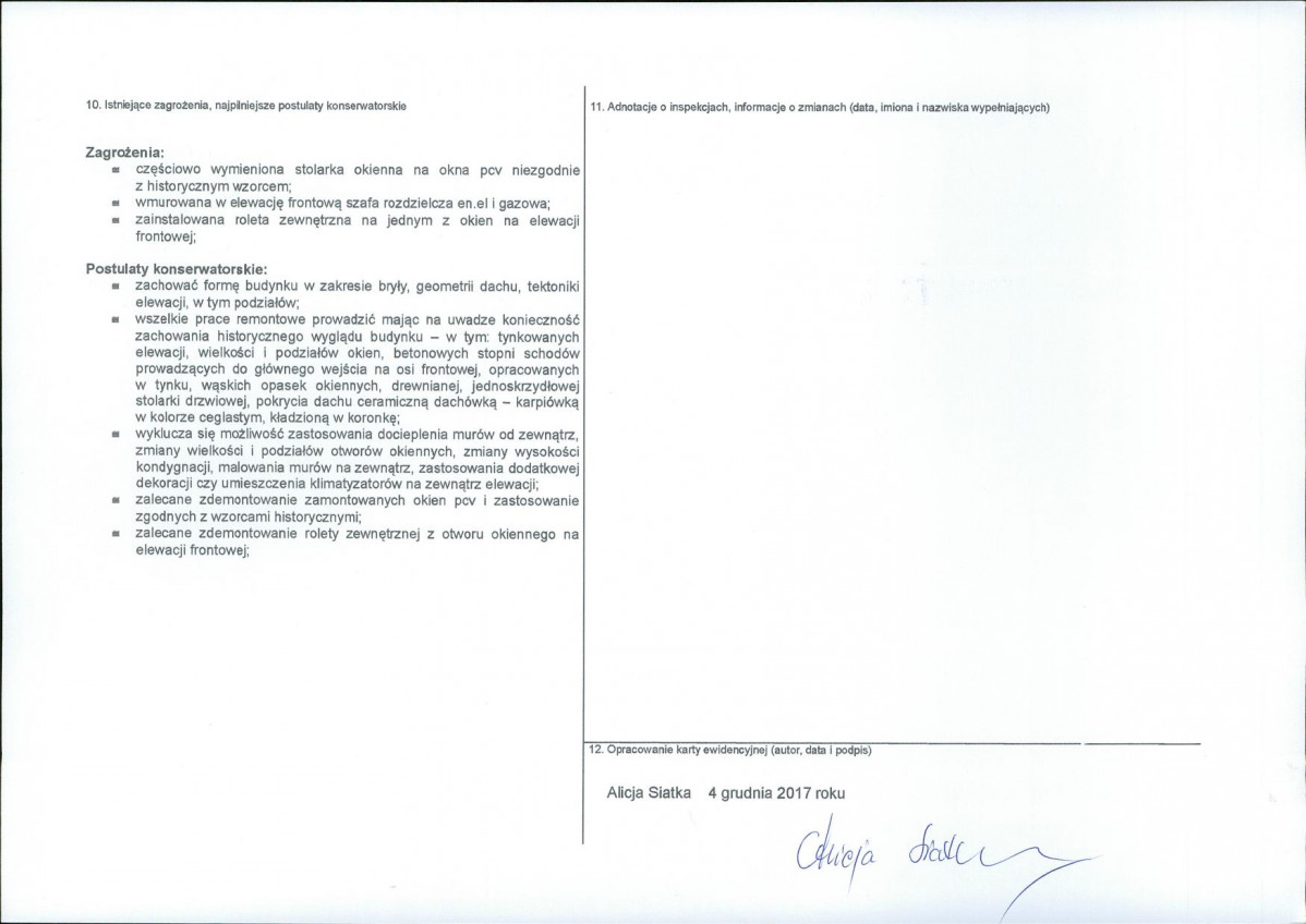 Karta obiektu niewpisanego do rejestru, skan nr 2