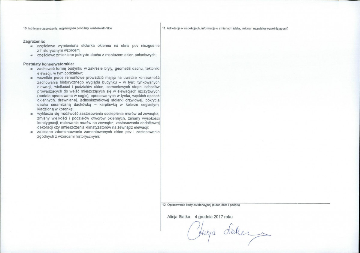 Karta obiektu niewpisanego do rejestru, skan nr 2