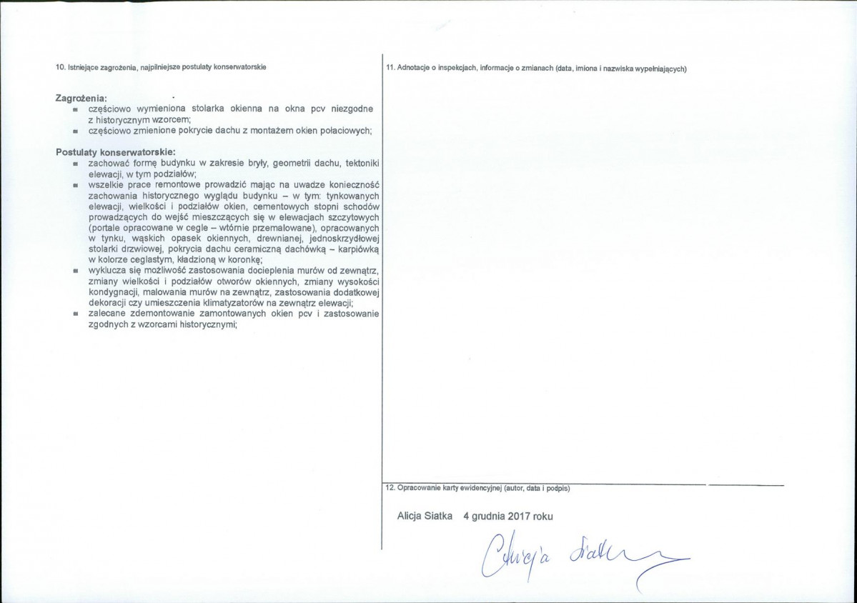 Karta obiektu niewpisanego do rejestru, skan nr 2