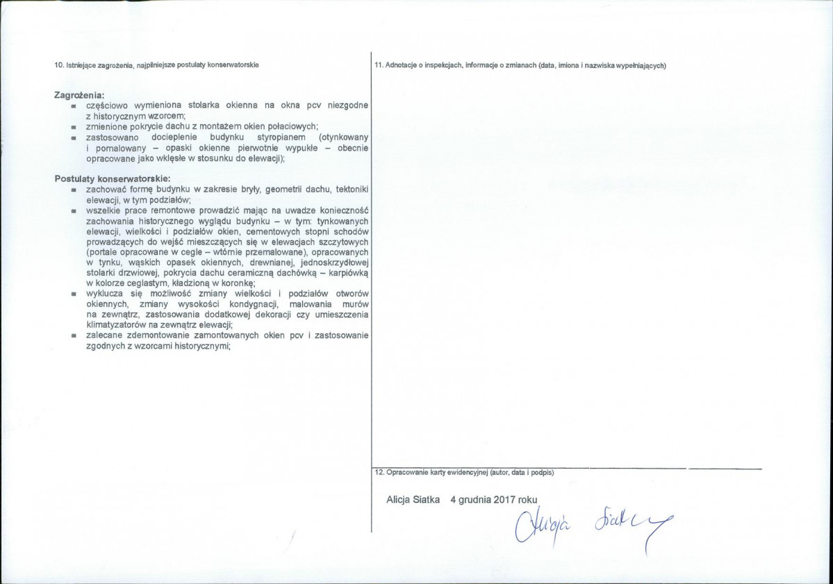 Karta obiektu niewpisanego do rejestru, skan nr 2