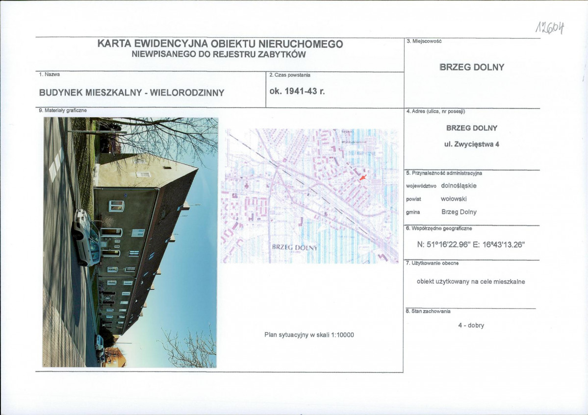 Karta obiektu niewpisanego do rejestru, skan nr 1