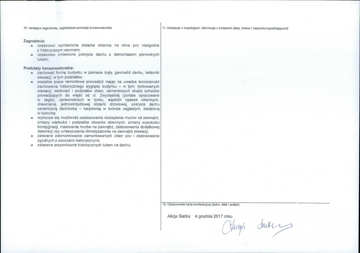 Karta obiektu niewpisanego do rejestru, skan nr 2