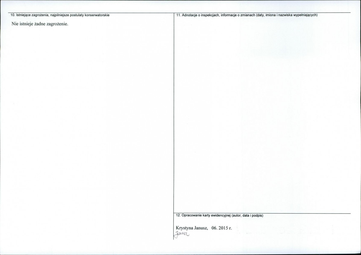 Karta obiektu niewpisanego do rejestru, skan nr 2