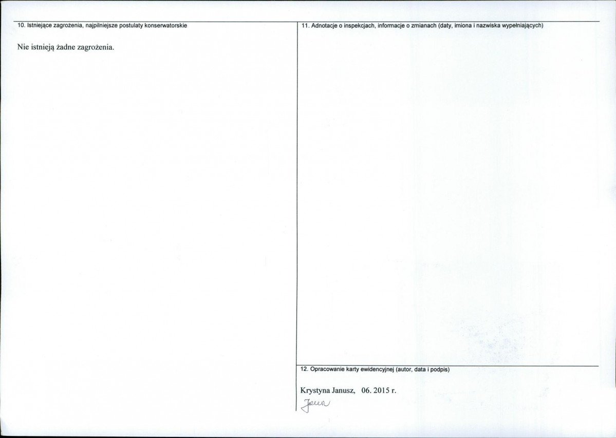 Karta obiektu niewpisanego do rejestru, skan nr 2