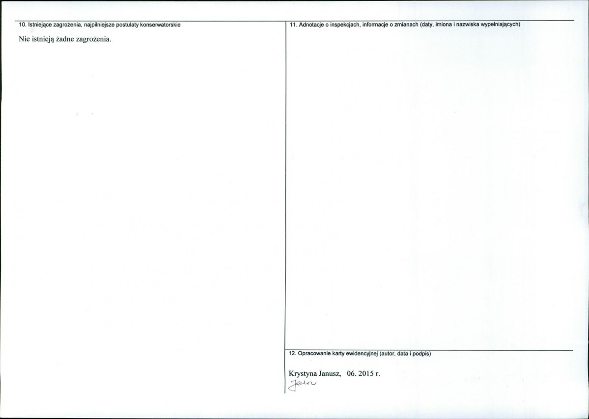 Karta obiektu niewpisanego do rejestru, skan nr 2