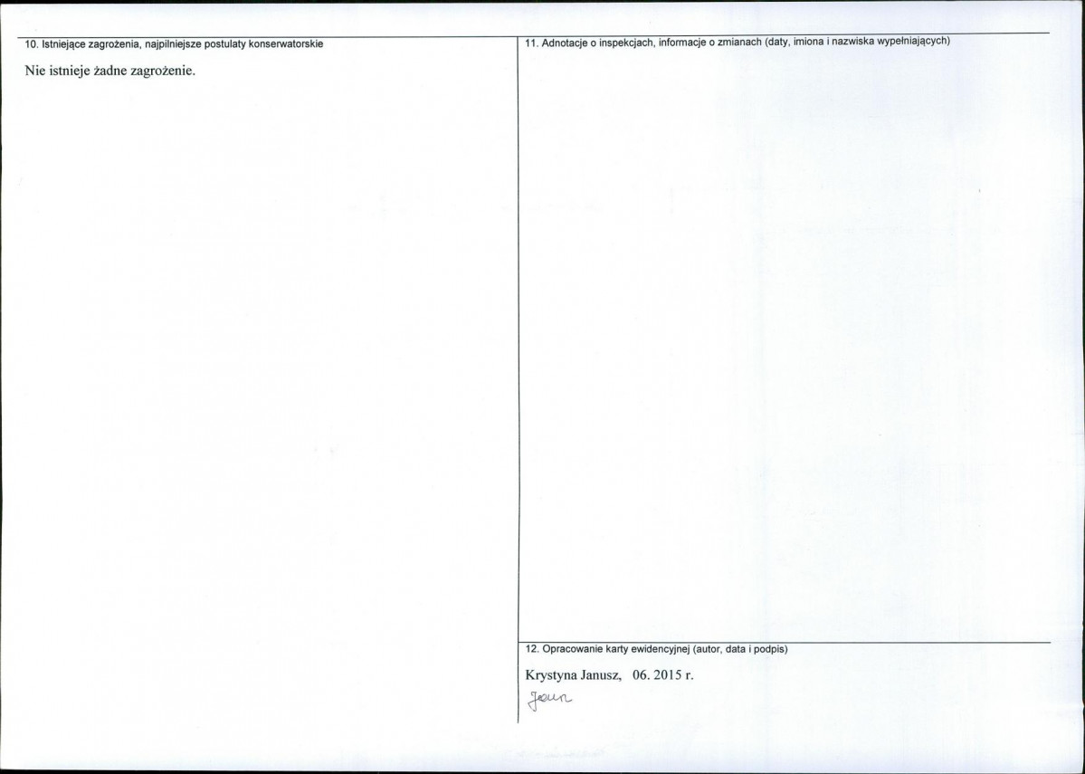 Karta obiektu niewpisanego do rejestru, skan nr 2