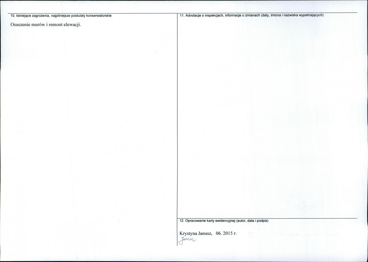 Karta obiektu niewpisanego do rejestru, skan nr 2