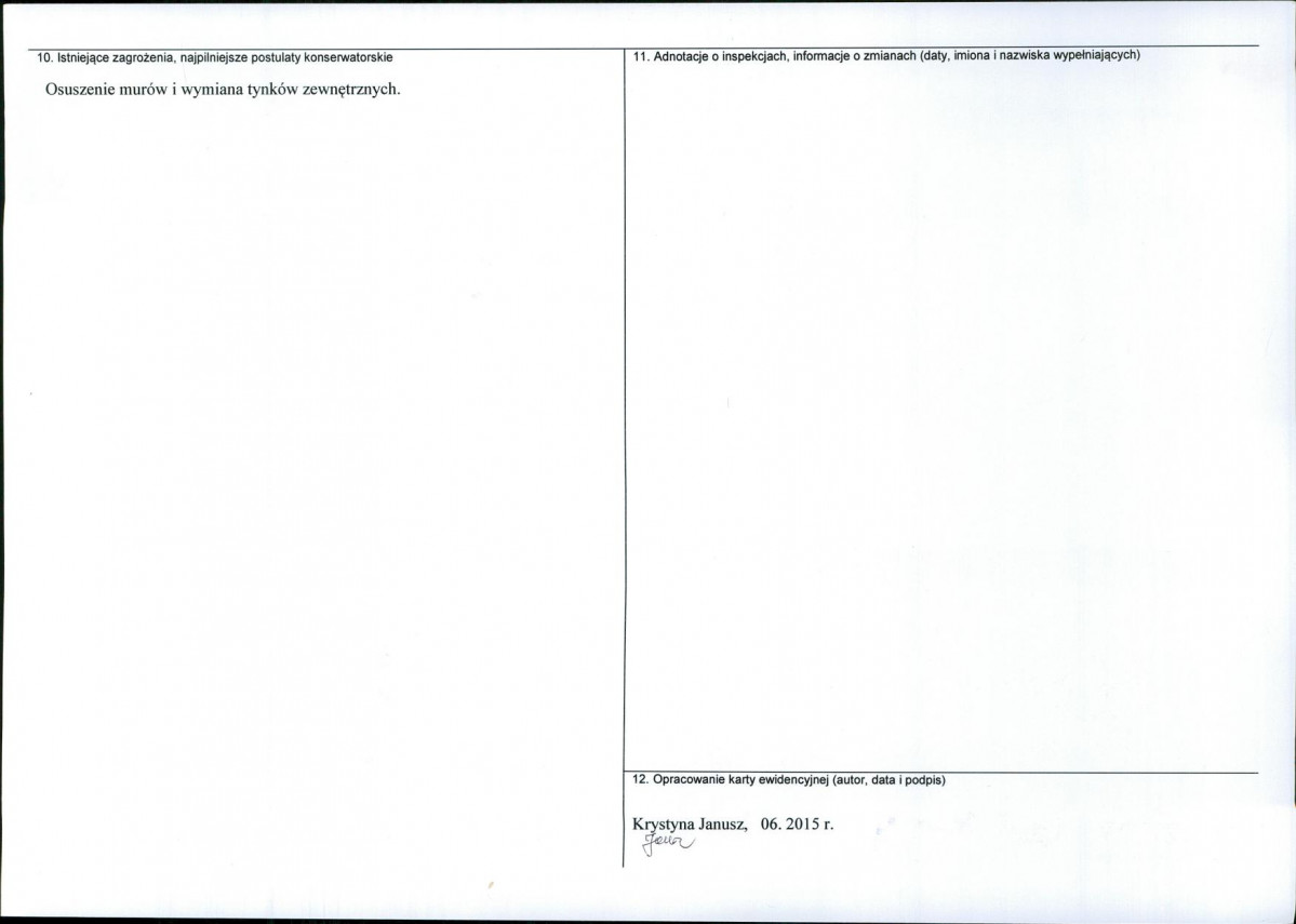 Karta obiektu niewpisanego do rejestru, skan nr 2