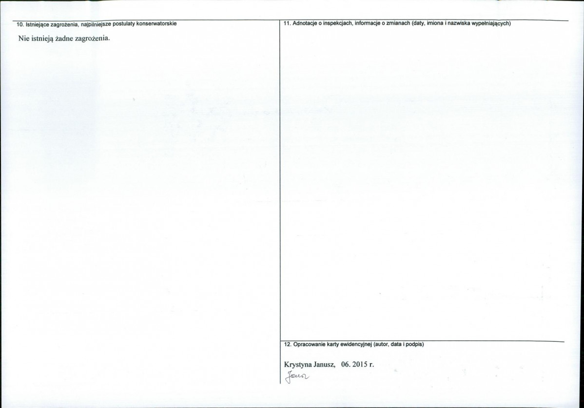 Karta obiektu niewpisanego do rejestru, skan nr 2