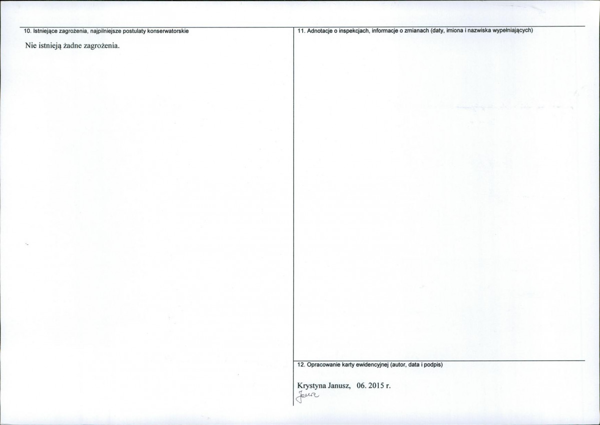Karta obiektu niewpisanego do rejestru, skan nr 2