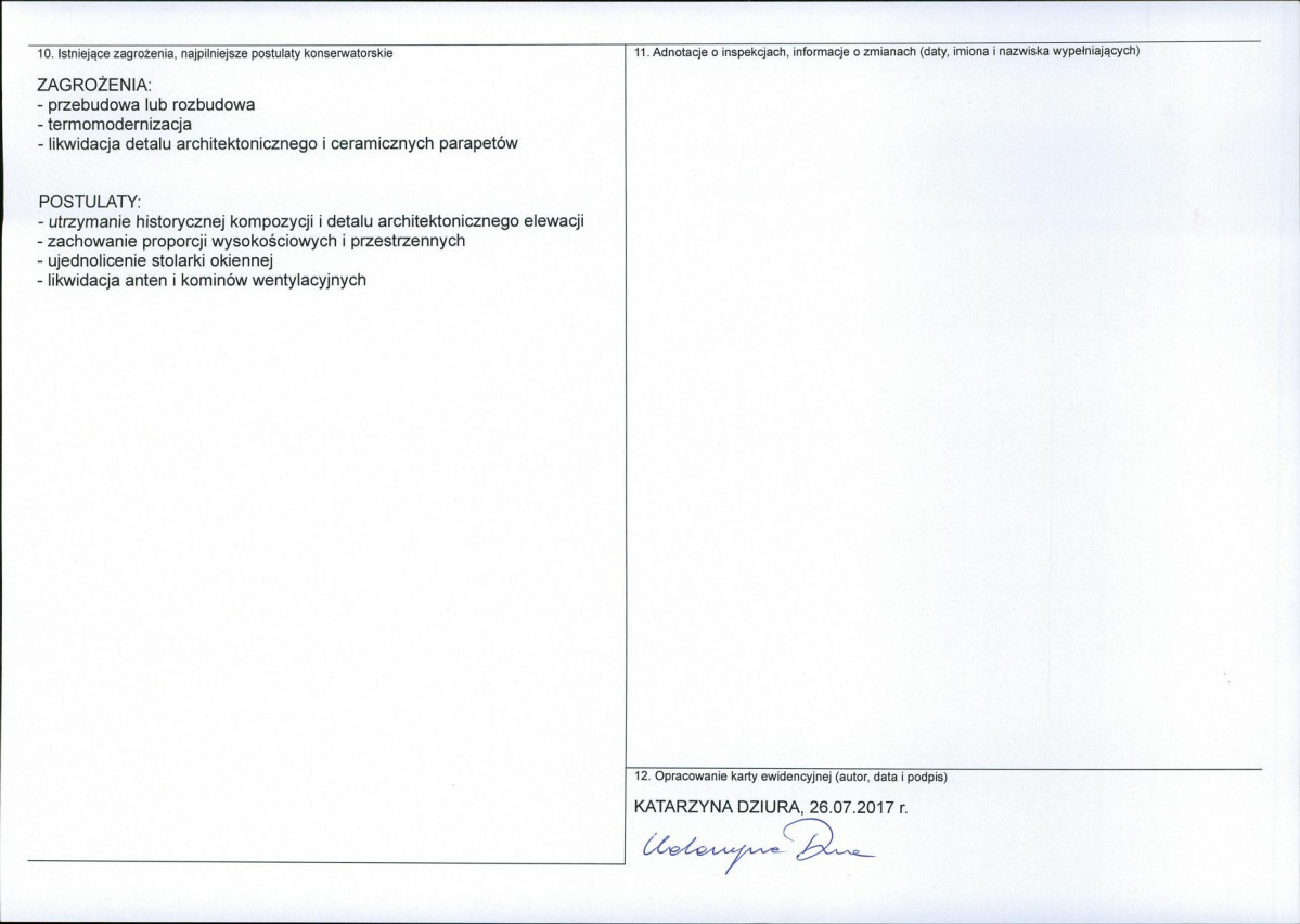 Karta obiektu niewpisanego do rejestru, skan nr 2