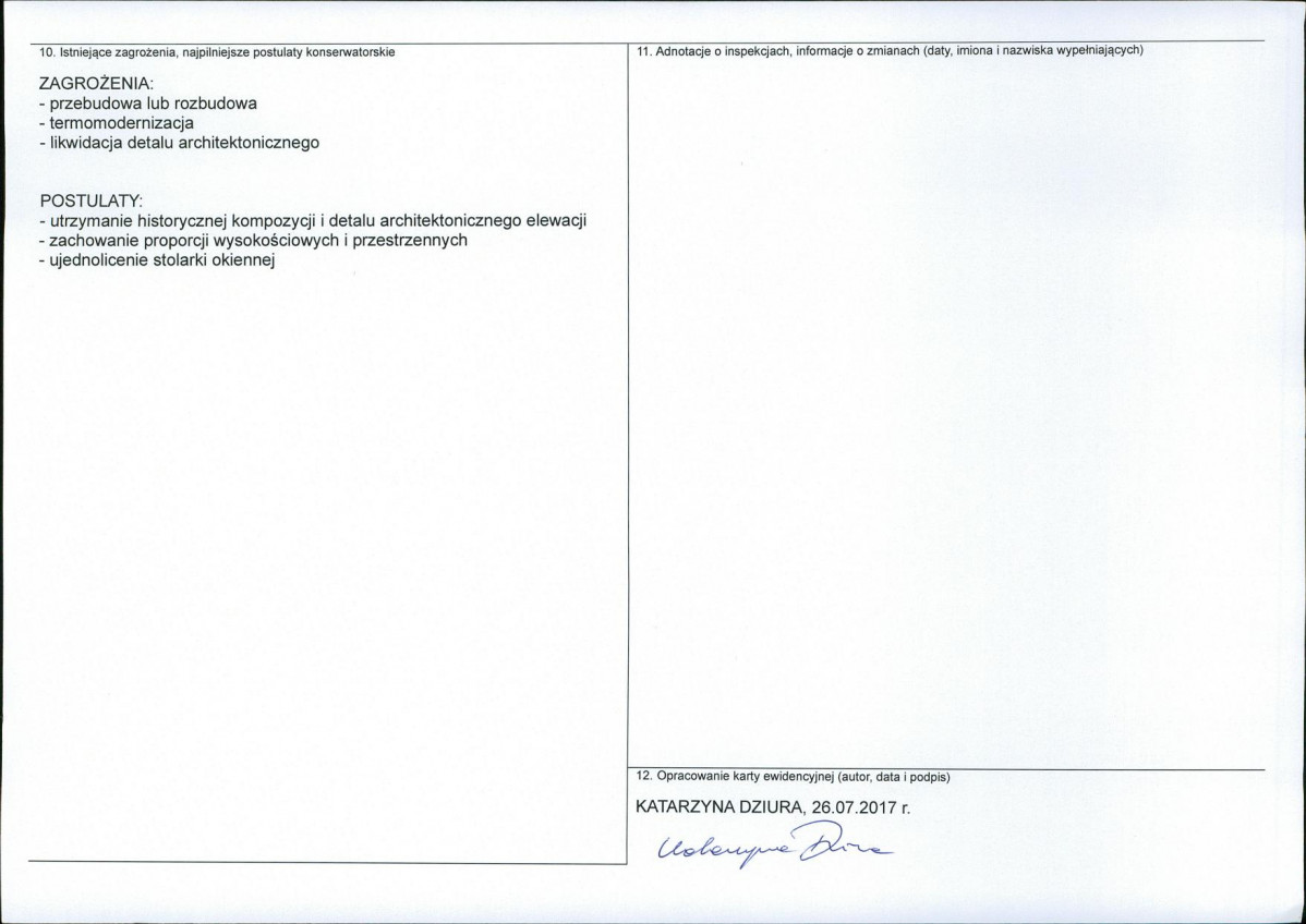 Karta obiektu niewpisanego do rejestru, skan nr 2