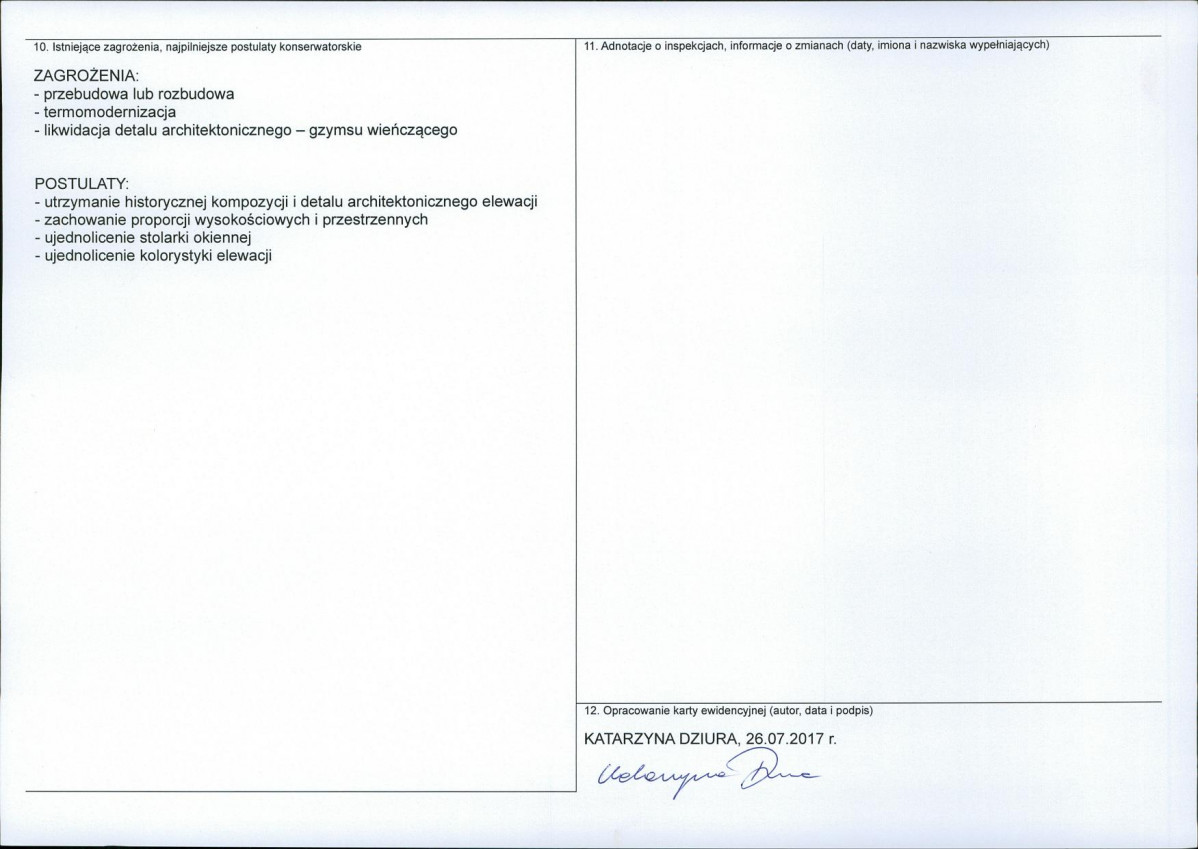 Karta obiektu niewpisanego do rejestru, skan nr 2