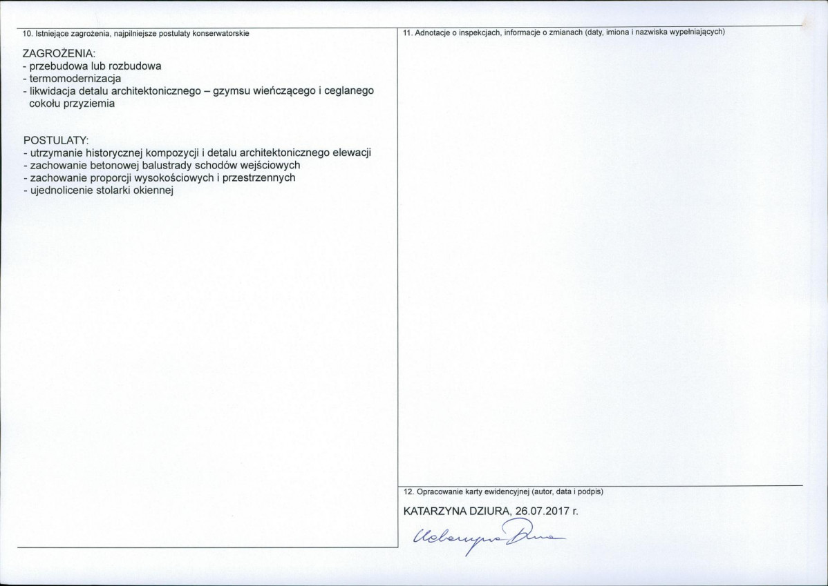 Karta obiektu niewpisanego do rejestru, skan nr 2