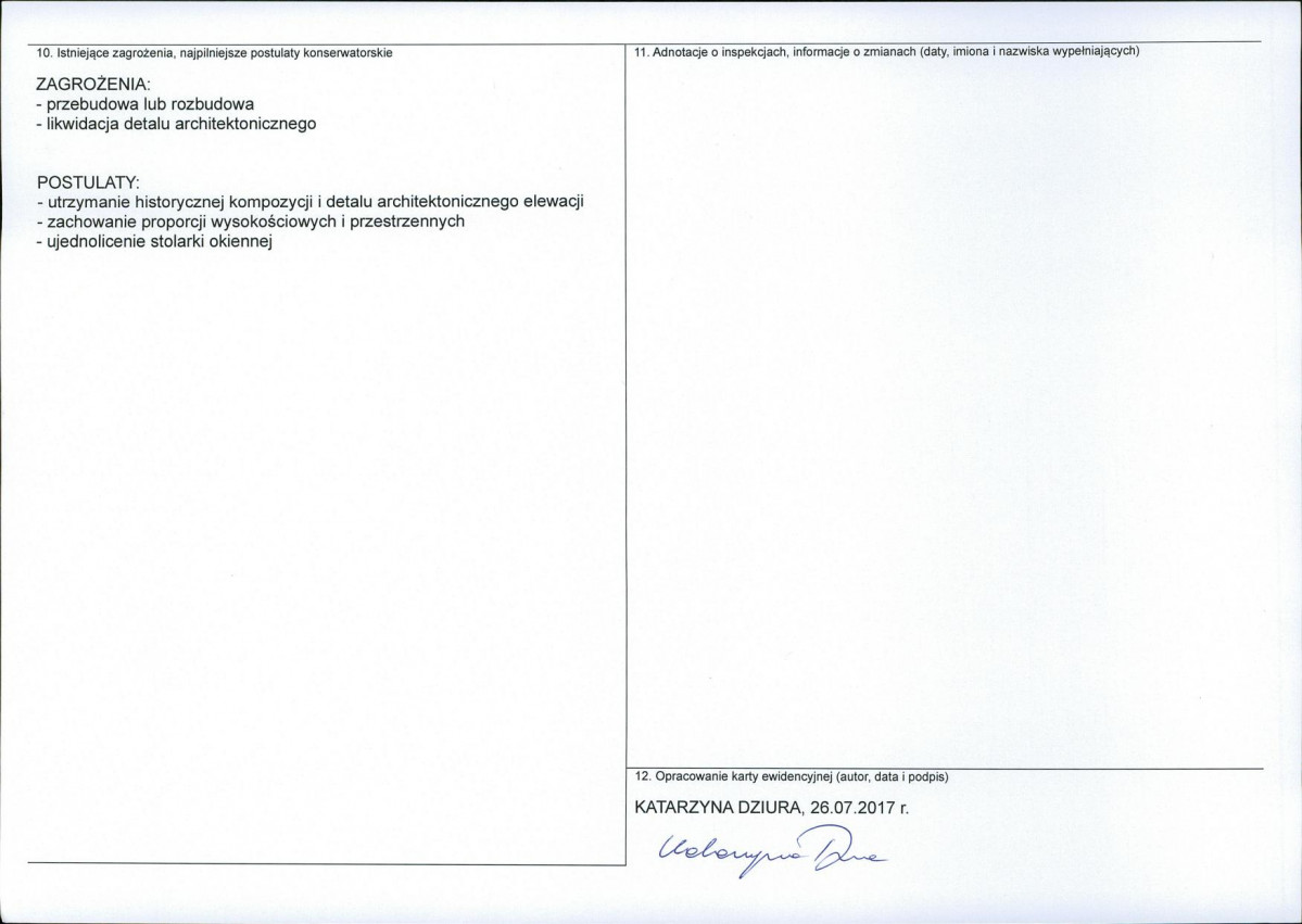 Karta obiektu niewpisanego do rejestru, skan nr 2