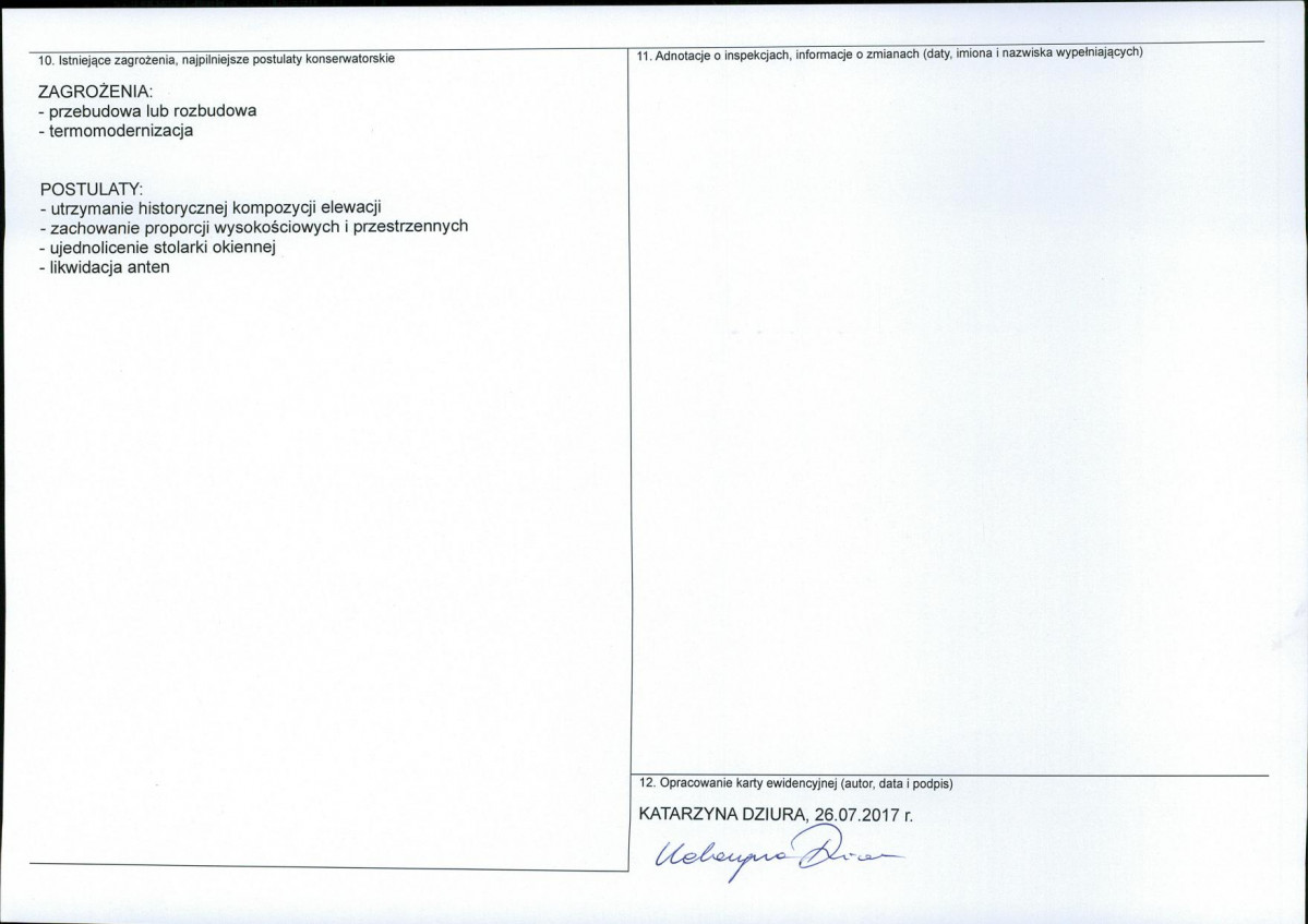 Karta obiektu niewpisanego do rejestru, skan nr 2
