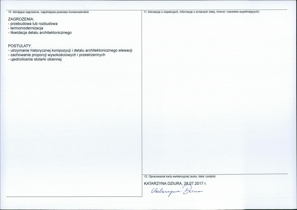 Karta obiektu niewpisanego do rejestru, skan nr 2