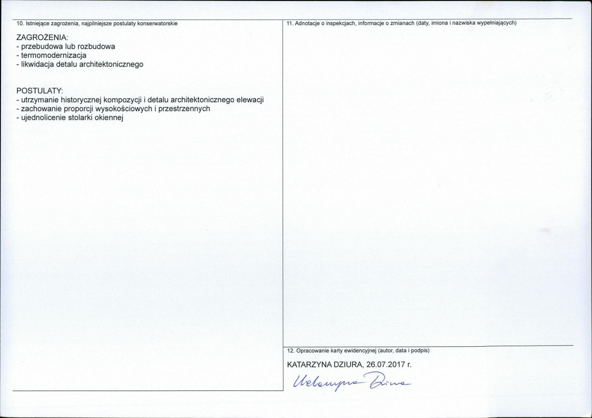Karta obiektu niewpisanego do rejestru, skan nr 2